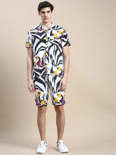 Men White Printed Casual Co ord Set-MARSHALL-1840-White